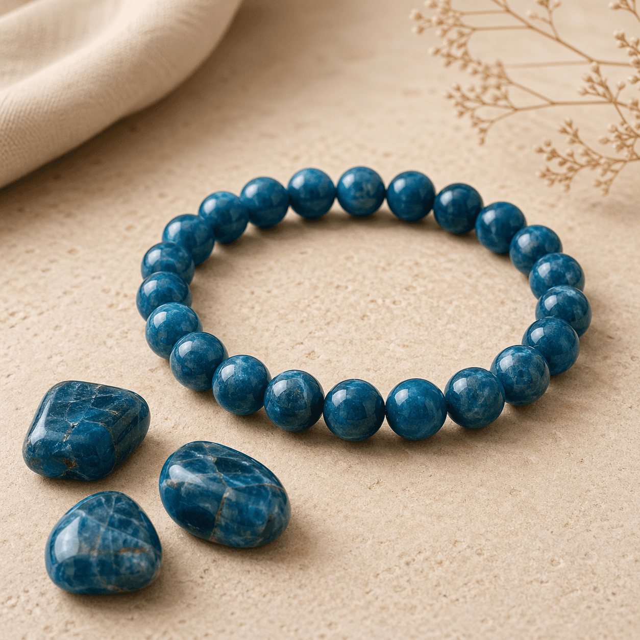 Apatite bleue en pierre naturelle