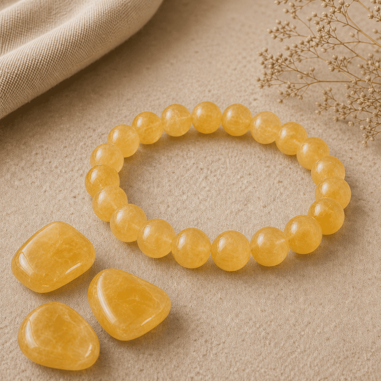 Calcite jaune en pierre naturelle