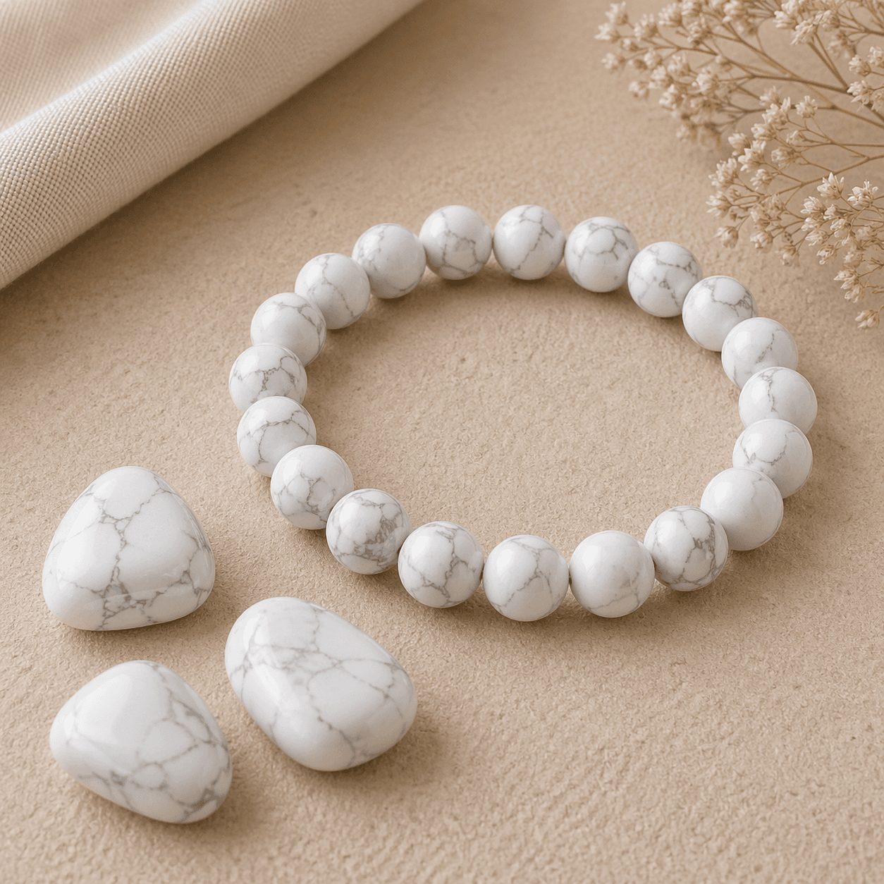 Howlite en pierre naturelle