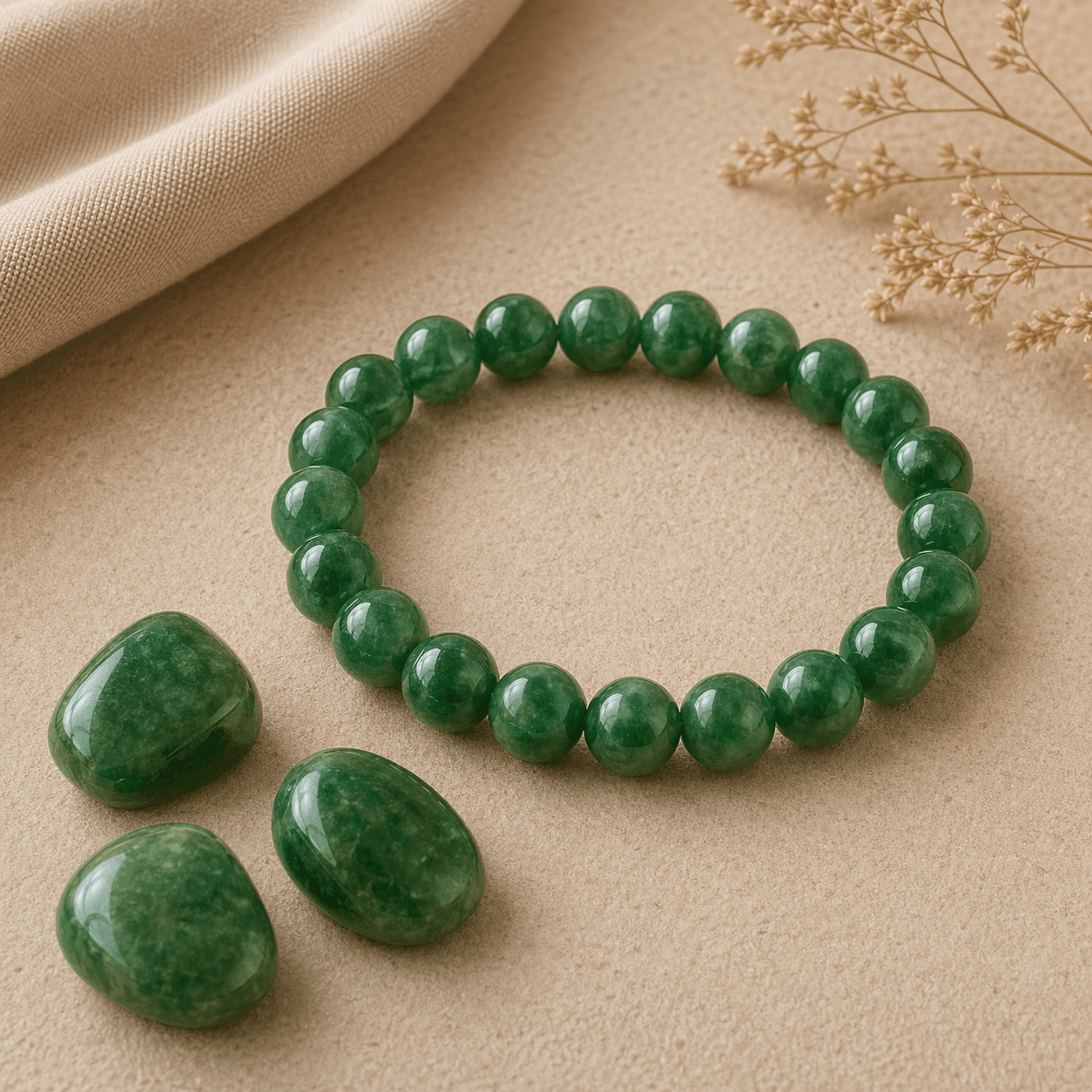 Jade vert poli, pierre associée culturellement à l'harmonie