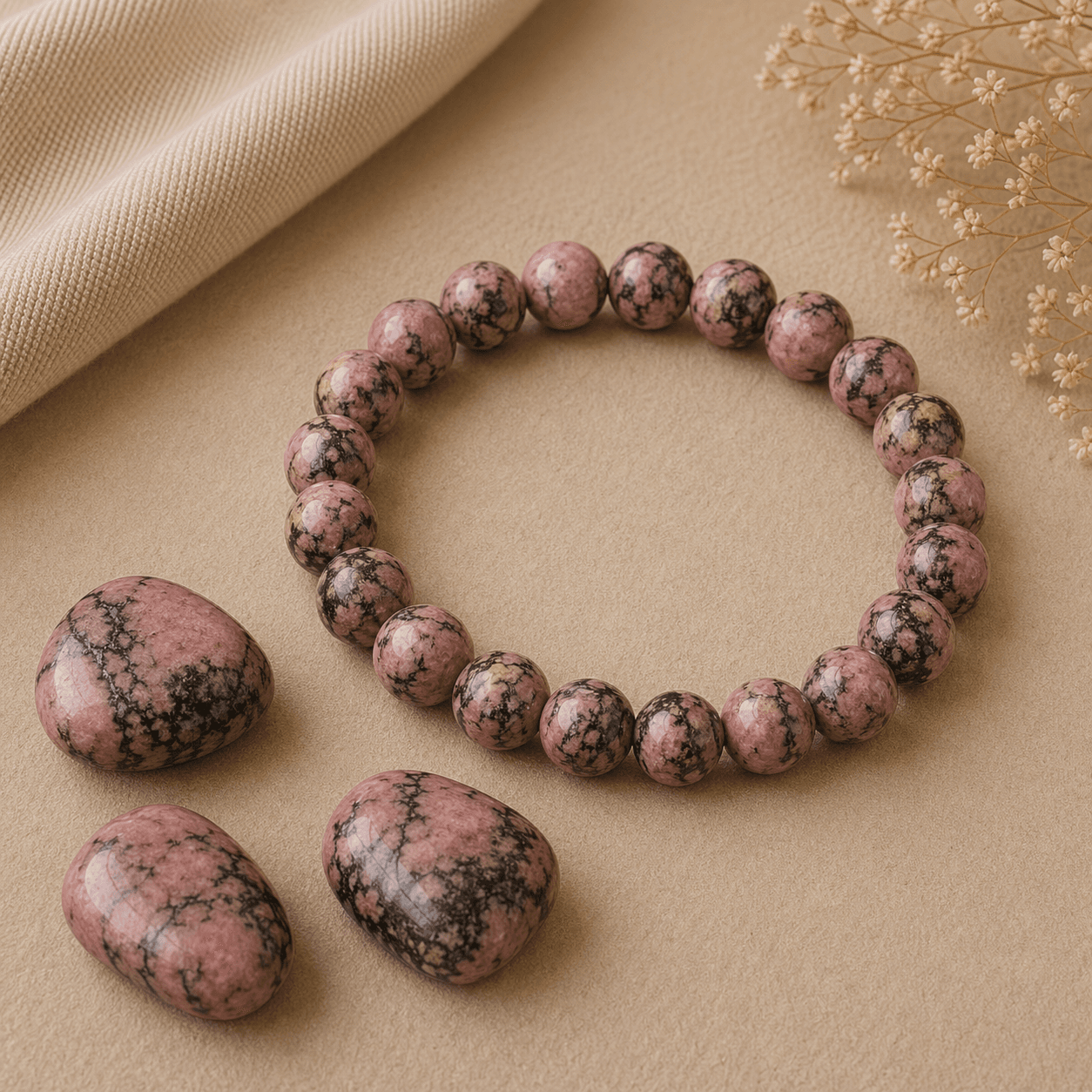 Rhodonite en pierre naturelle