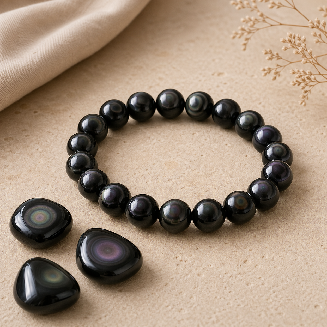 Bracelet Obsidienne Oeil Celeste - Obsidienne oeil celeste
